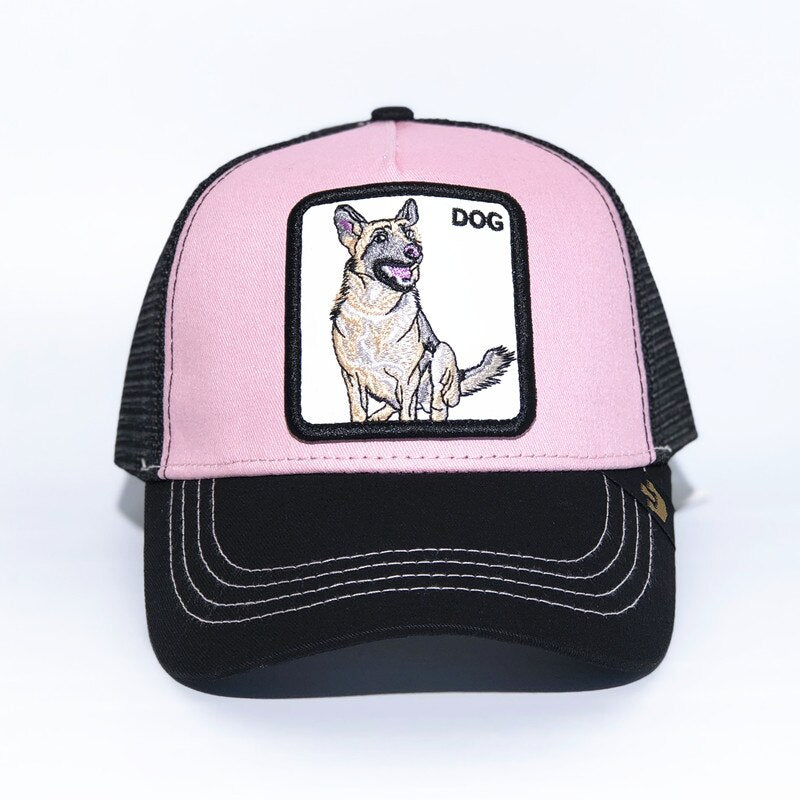 Exquisite Shar Pei Animal BOXER Embroidery Anime Cute Embroidery Baseball Cap Summer Mesh Men's Ms. Outdoor Sunshade hats