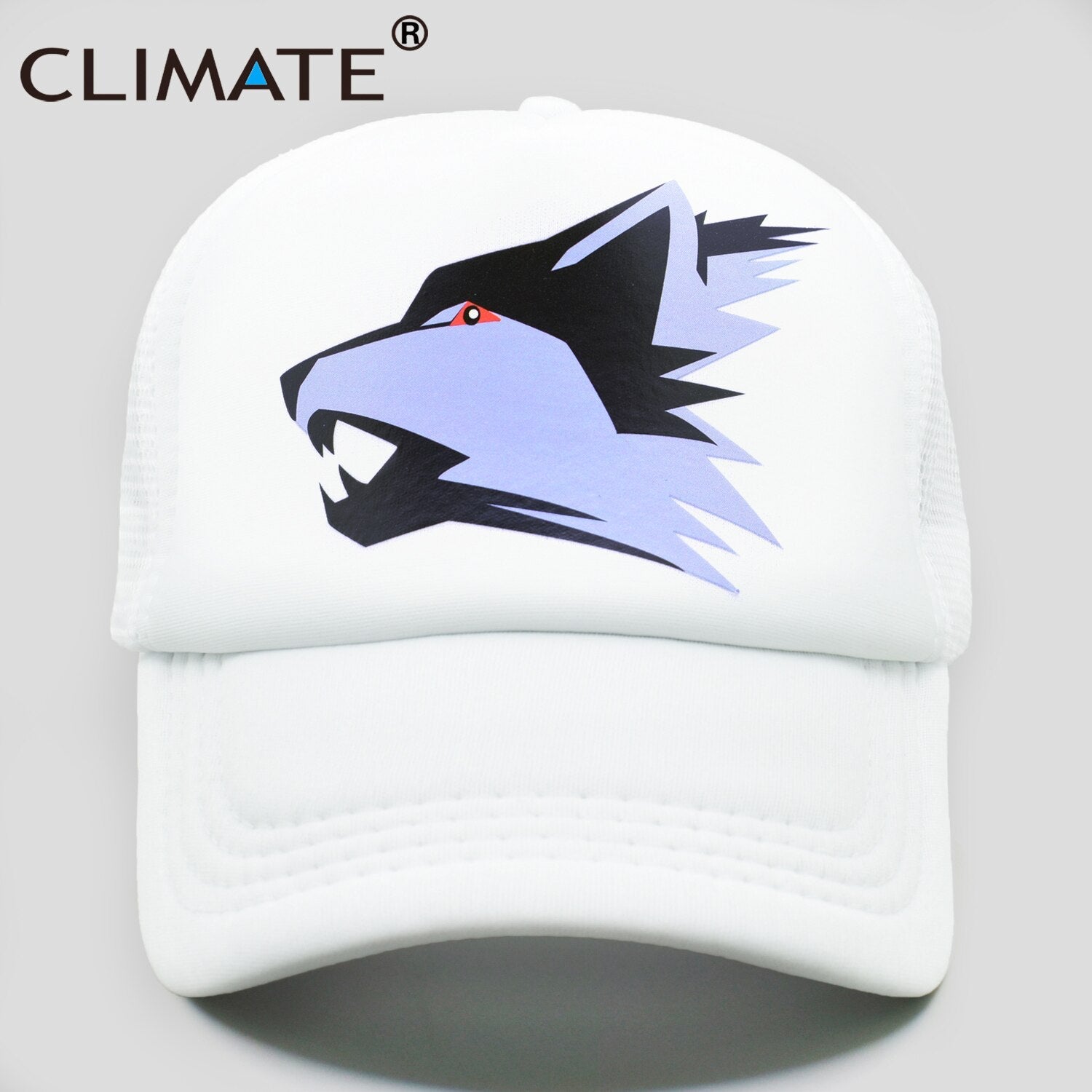 CLIMATE Wolf Trucker Cap Grey Wolves Hat Cap Men Cool Werewolf Lone Wolf Baseball Cap Hip Hop Mesh Trucker Cap Hat