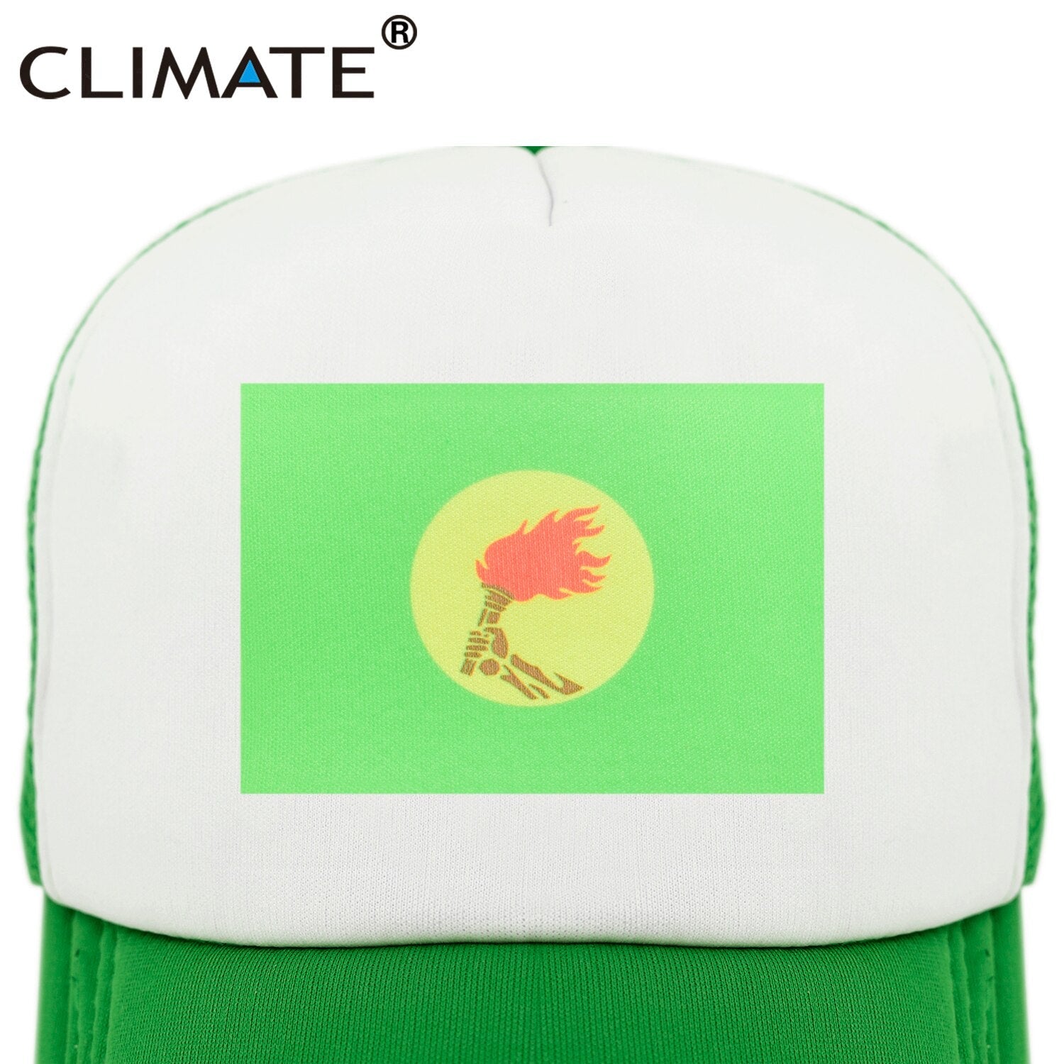 CLIMATE Zaire Flage Trucker Cap The Democratic Republic of the Congo Flag Cap Hip Hop Funny Green Hat Baseball Cap Cool Mesh Cap