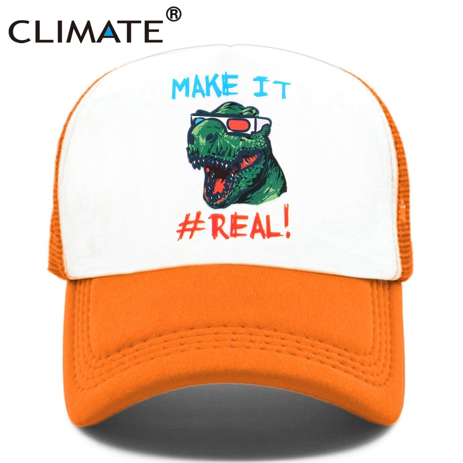 CLIMATE Funny  Jurassic Dinosaur Trucker Cap Men Funny Cool Trucker Cap Make it