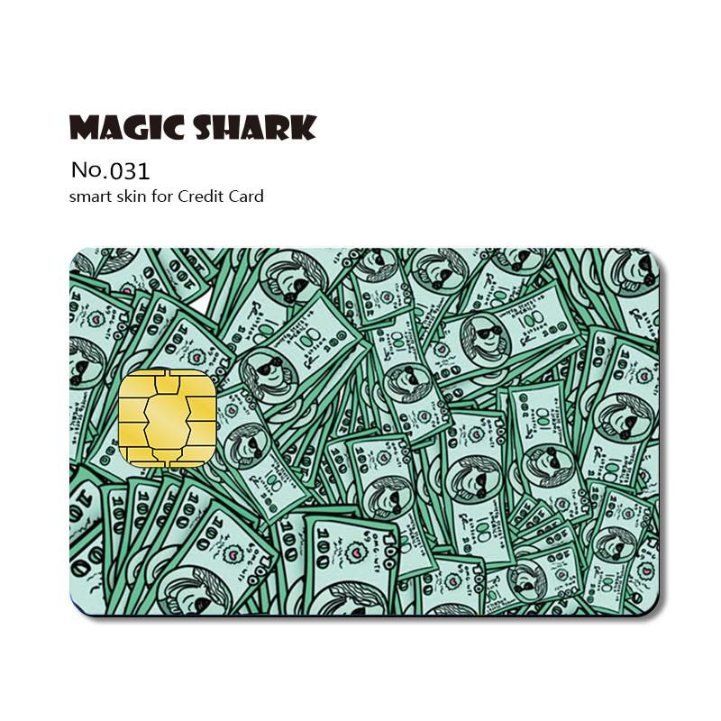 Magic Shark Matte 3M PVC Animie Skull Sticker Case Cover Skin Film for Credit Card Debt Card Small Big Chip