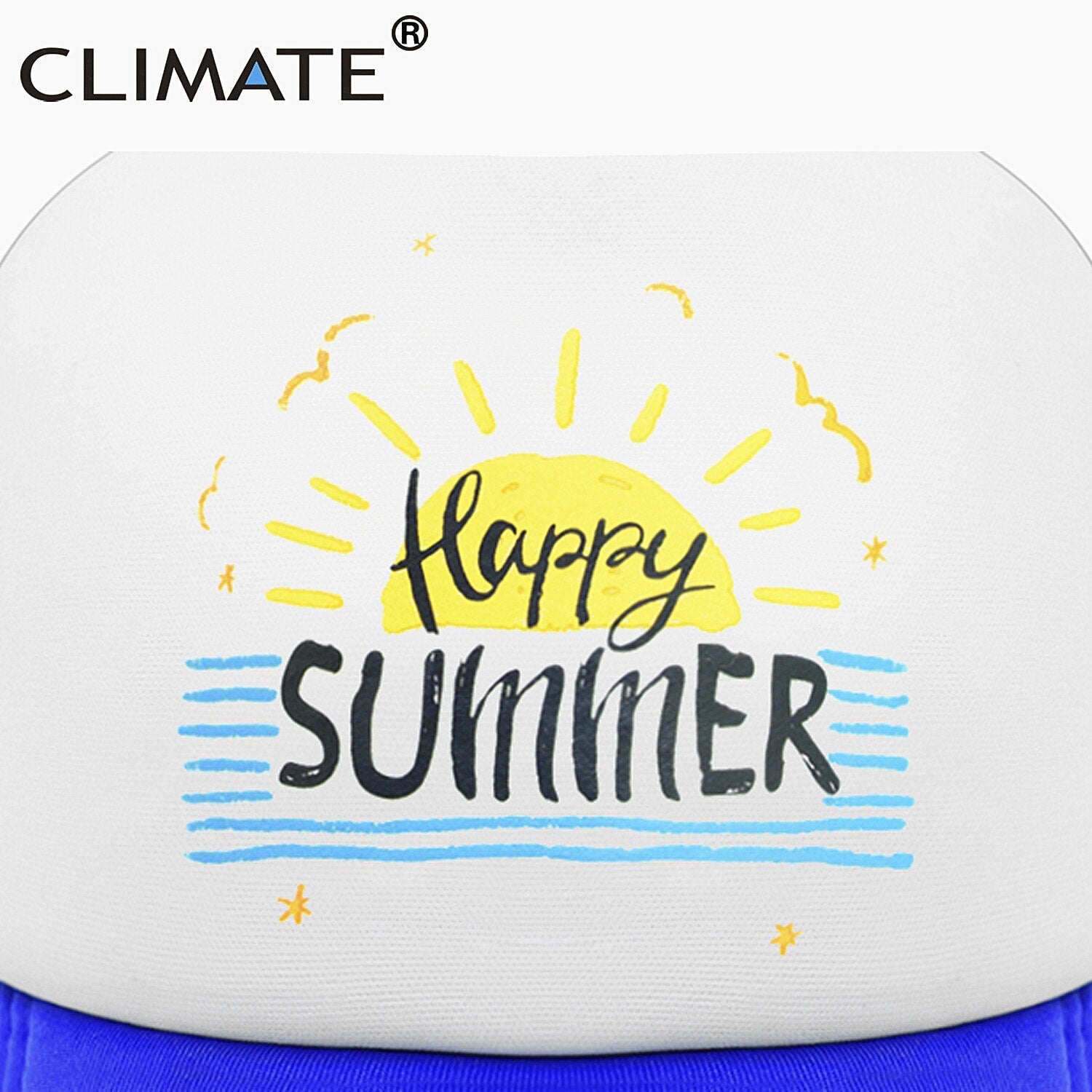 CLIMATE Happy Summer Cap Seaside Sandbeach Surfing Trucker Cap Hat Hip Hop Vacation Surfing Mesh Cap Hat for Men Women Youth