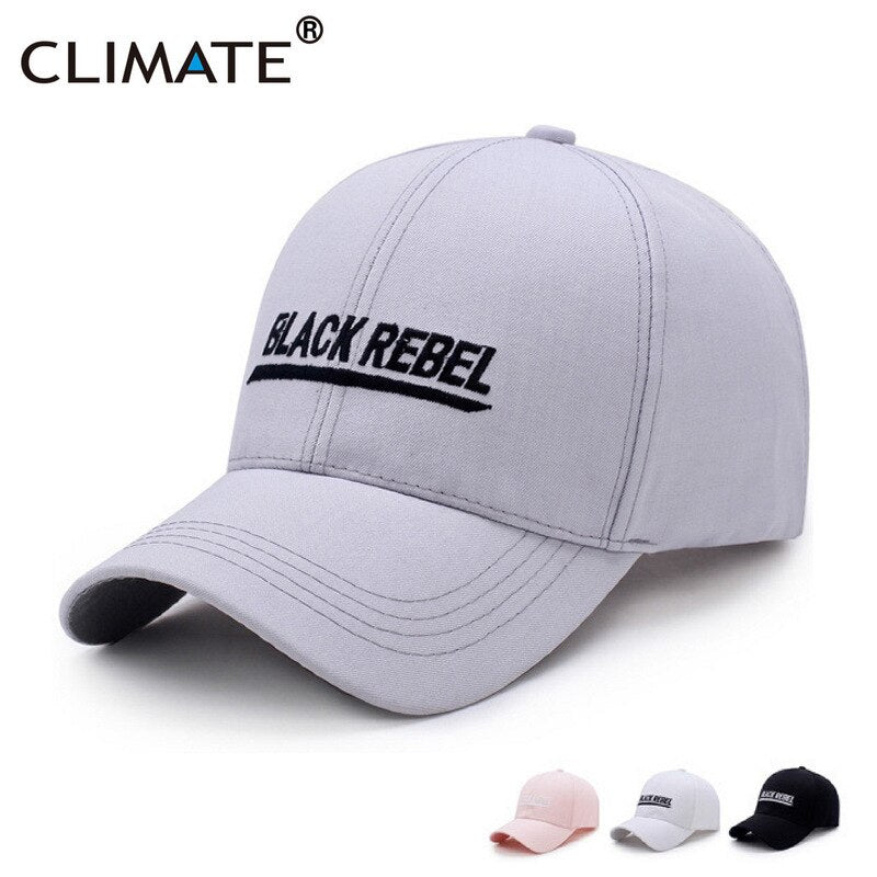 CLIMATE Black Rebel Baseball Cap New Trend Cotton Sport Caps for Men Women Street Style Sun Hats Outdoor Cool Letter Hats Caps