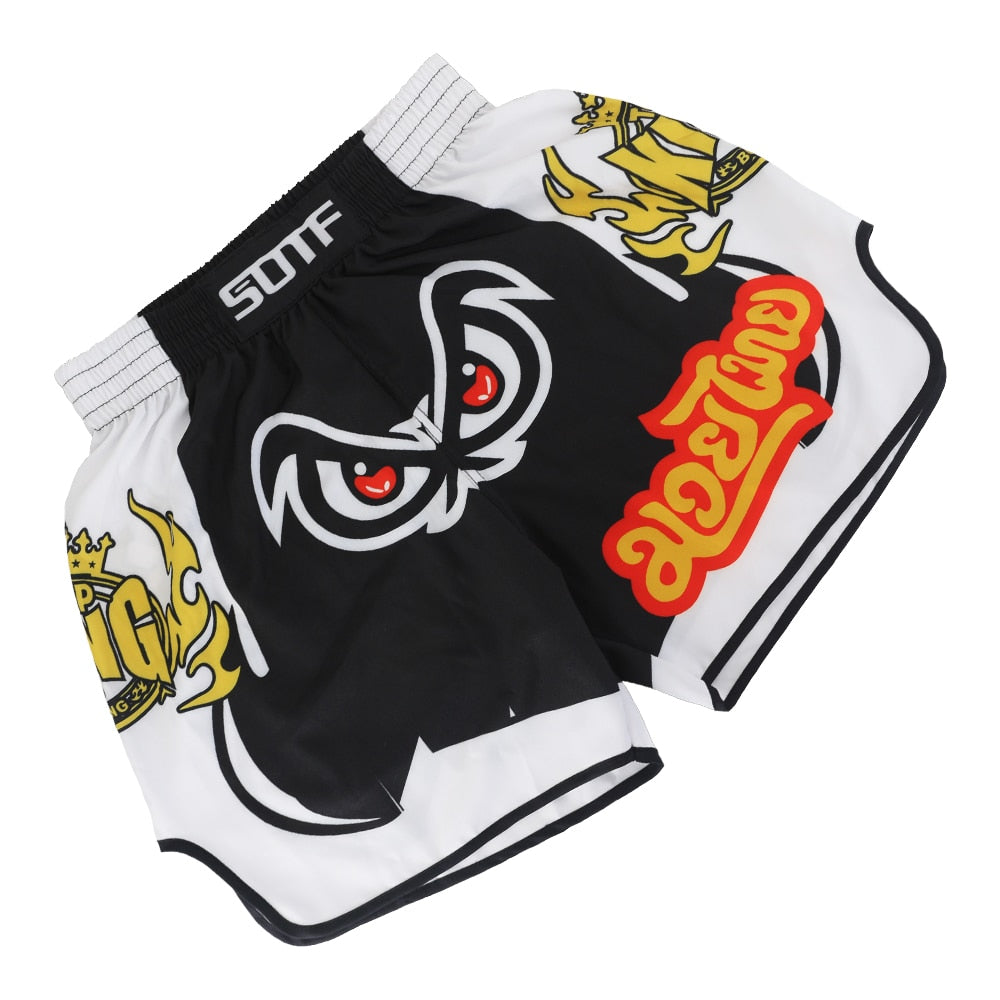 Printed Muay Thai Boxing Shorts Men's Mixed Fighting Free Fighting MMA Children's Taekwondo Training Fitness Shorts Sanda Clothe