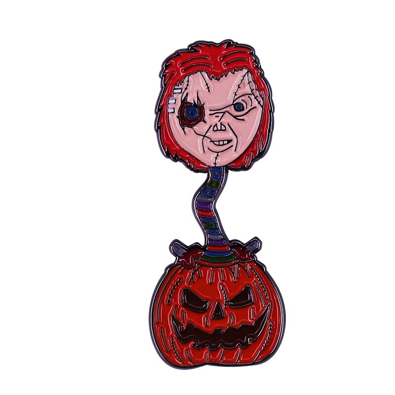 Pumpkin Head-Ghost Baby Chucky Mix and Match Brooch Horror Movie Ghost Baby Bride Inspiration Badge Halloween Accessories