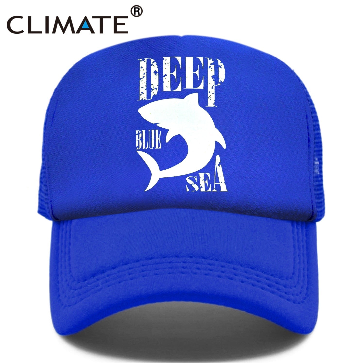 CLIMATE Shark Seaside Trucker Cap Hat Shark Hunt Surfing Men Caps Hip Hop Cool Summer Mesh Baseball Cap Hat for Men Women