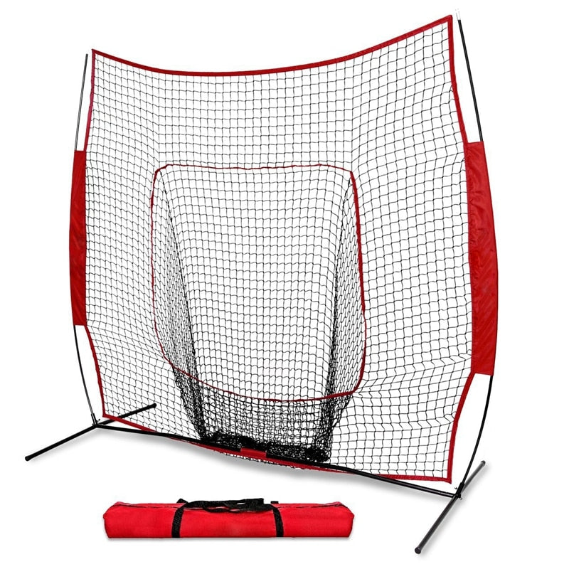 7x7 ft Softball Baseball Practice Net With Frame Hitting Pitching Batting Catching Backstop Equipment Training Aids Strike Zone