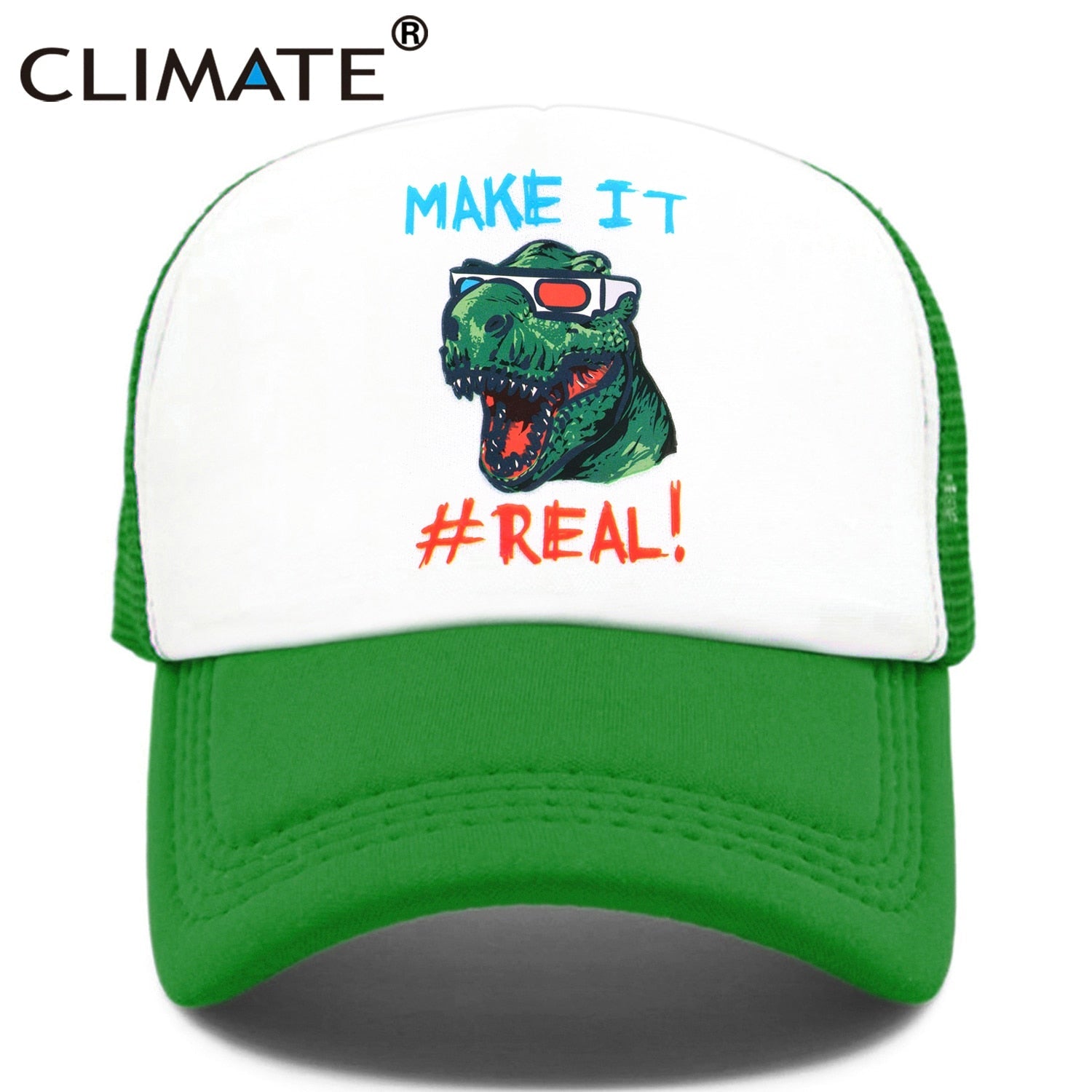 CLIMATE Funny  Jurassic Dinosaur Trucker Cap Men Funny Cool Trucker Cap Make it