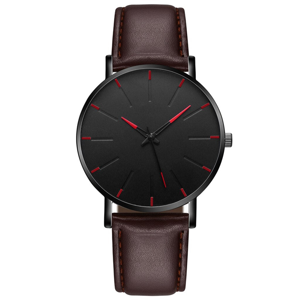 Simple Watch Men Casual Business Leather Band Alloy Wrist Watch Clocks Relogio Masculino Reloj Montre Hombre Homme