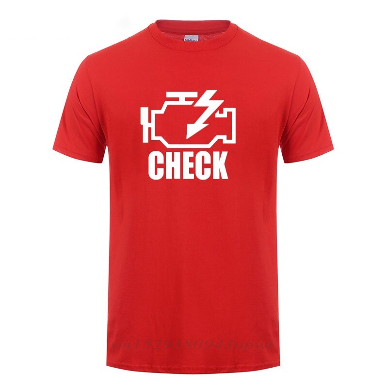 Mechanic Auto Repair Check Engine Light T-Shirt Funny Birthday Gift For Men Daddy Father Husband Short Sleeve Cotton T Shirt Tee