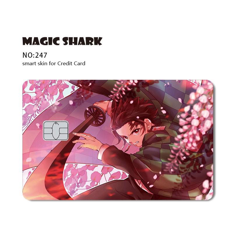 Magic Shark Hot Sale Attacking Giant Snake Dag Demon Slayer Cartoon Matte Credit Card Debit Card Sticker Film Skin Case Tape