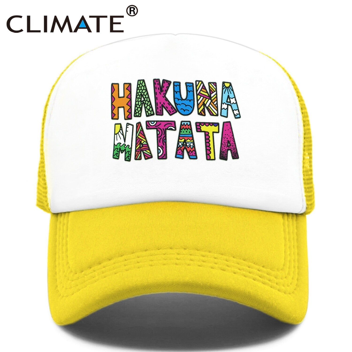 CLIMATE Hakuna Trucker Cap Funny Timon Pumba Hat Men Baseball Cap Cool Summer Mesh Trucker Cap Hat for Adult Kid