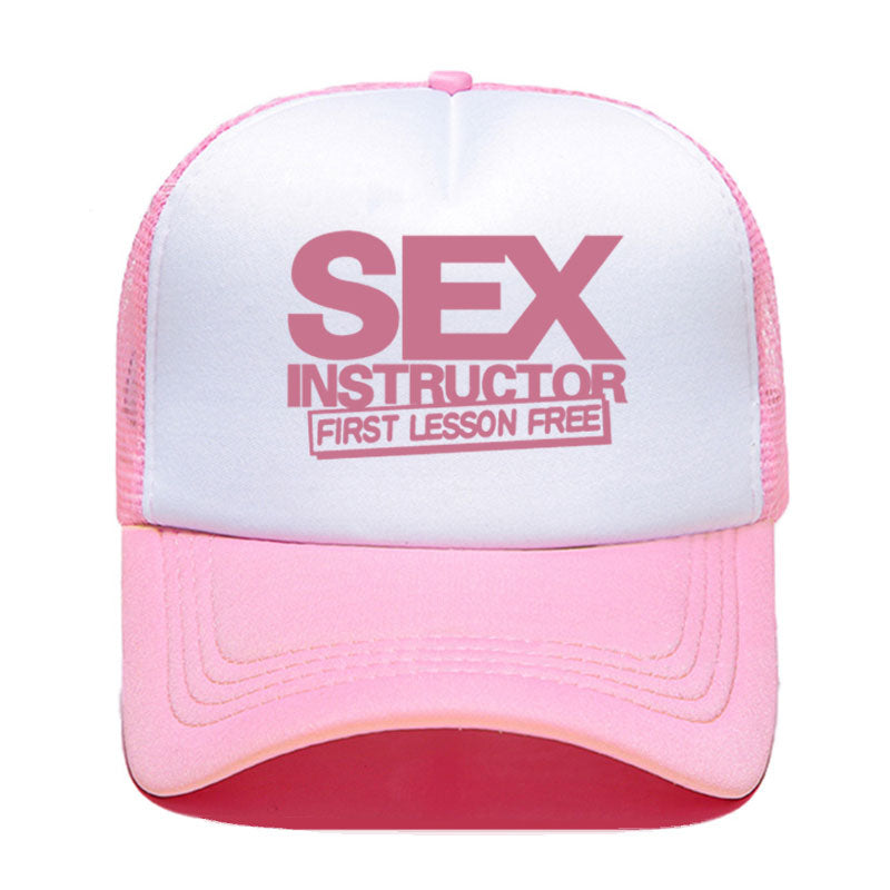 Sex Instructor Funny Creative Baseball Cap Casual Men Women Parent-child Hats Mesh Visor Outdoor Sun Hat Adjustable Caps