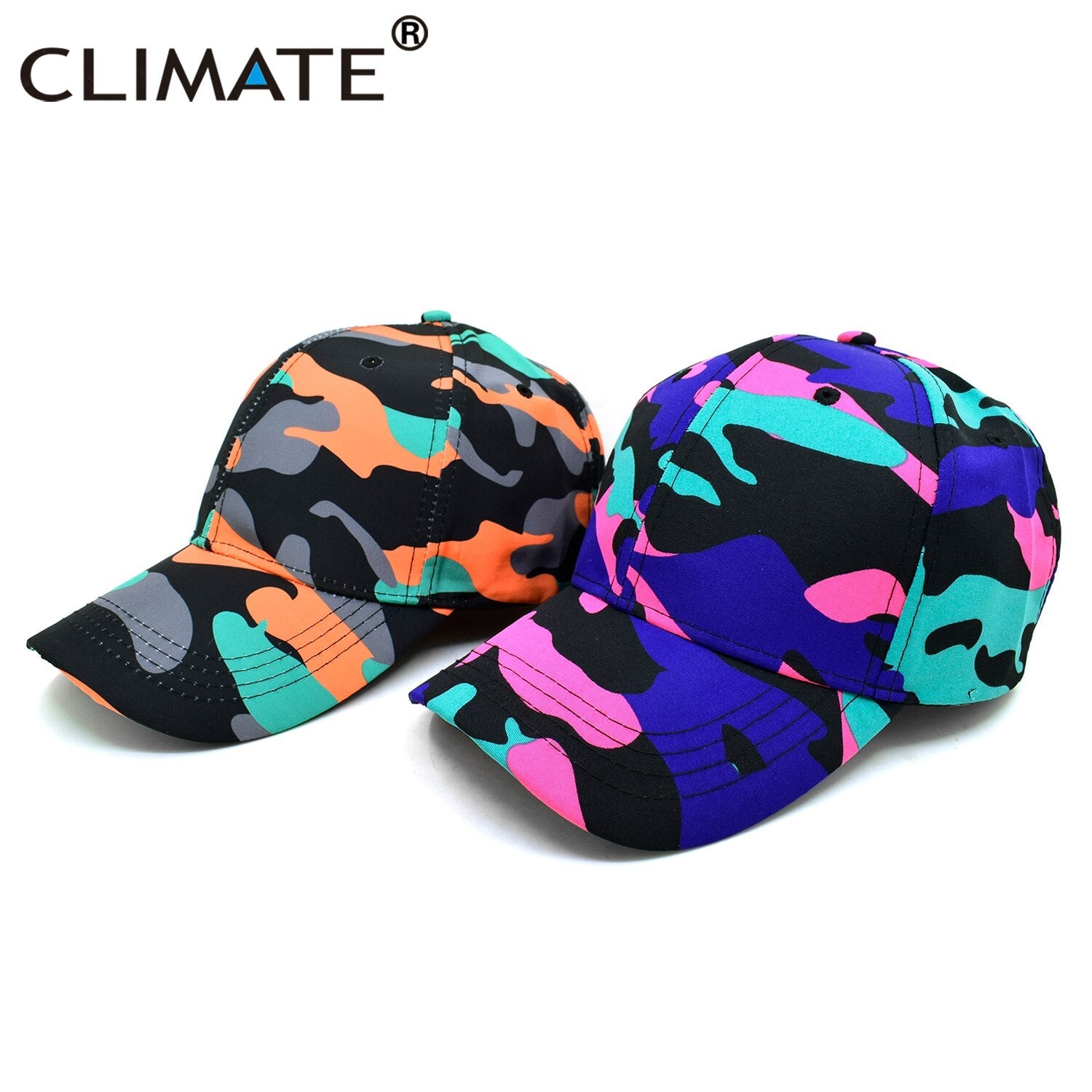 CLIMATE Fashion Camouflage Cap Cool Dancer Baseball Cap Hat Hiphop Dancer Cap Sport Cap Hip-hop Street Dance Hat for Women