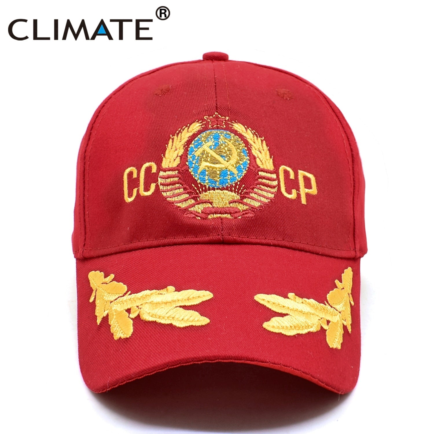 CLIMATE CCCP Baseball Cap USSR Men Dad Cap Russia Cool Caps Russian Sport Hat Adjustable Cool Baseball Caps for Adult Women Men