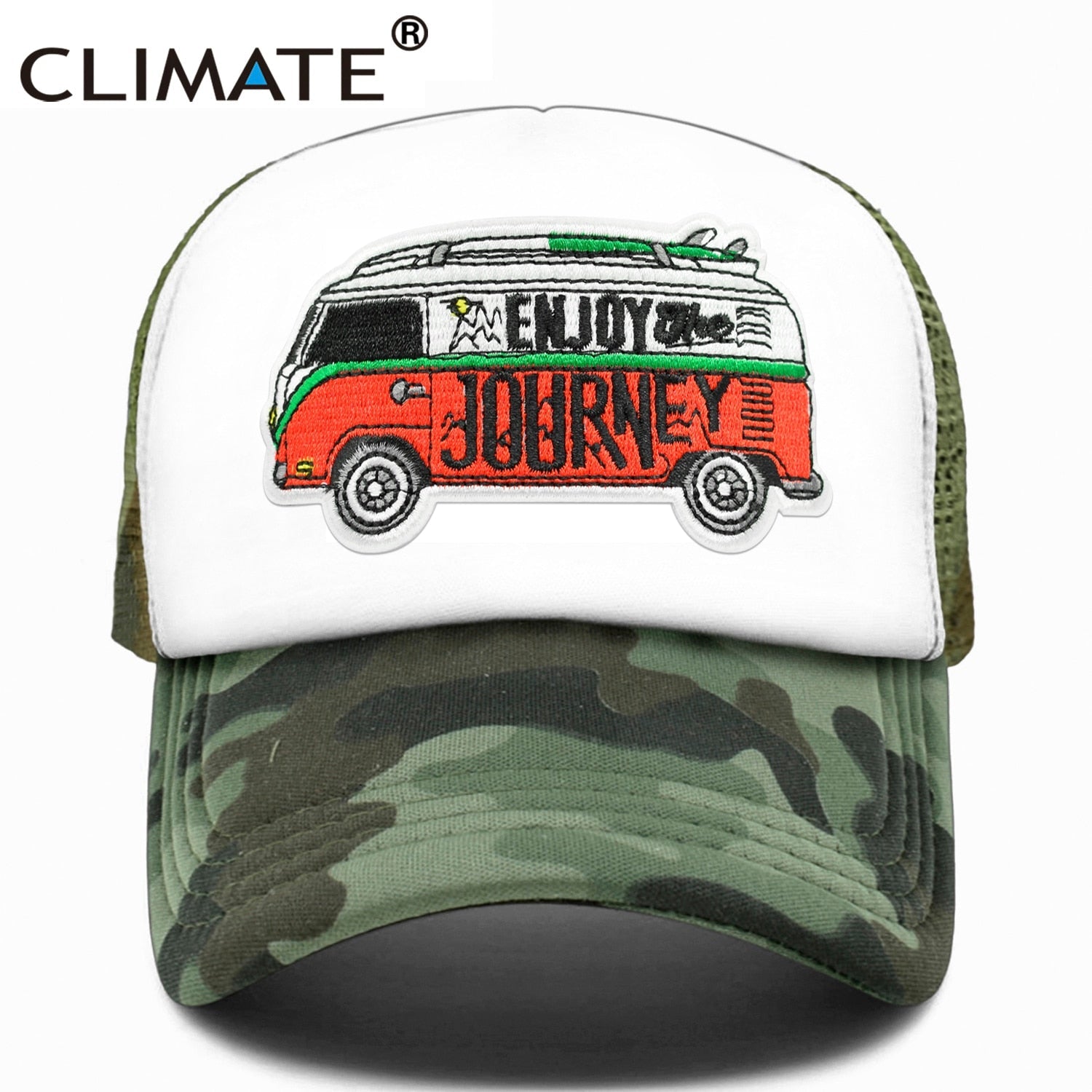 CLIMATE Road Trip Cap Drive Tour Trucker Cap Car Journey Vacation Mesh Cap Hip Hop Summer Hat Caps for Men Family Journey