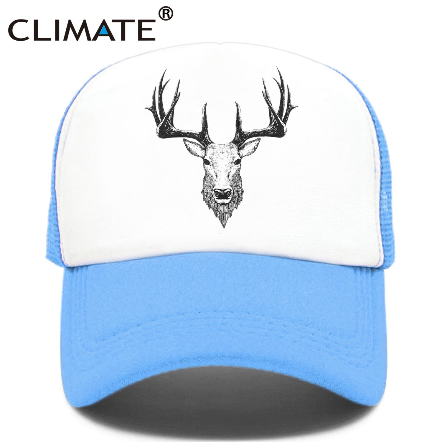 CLIMATE Deer Elk Buck CapMen Deer Cool Trucker Cap Elk Caribou Hunting Hunt Sport Baseball Cap Summer Cool Mesh Cap Men Man