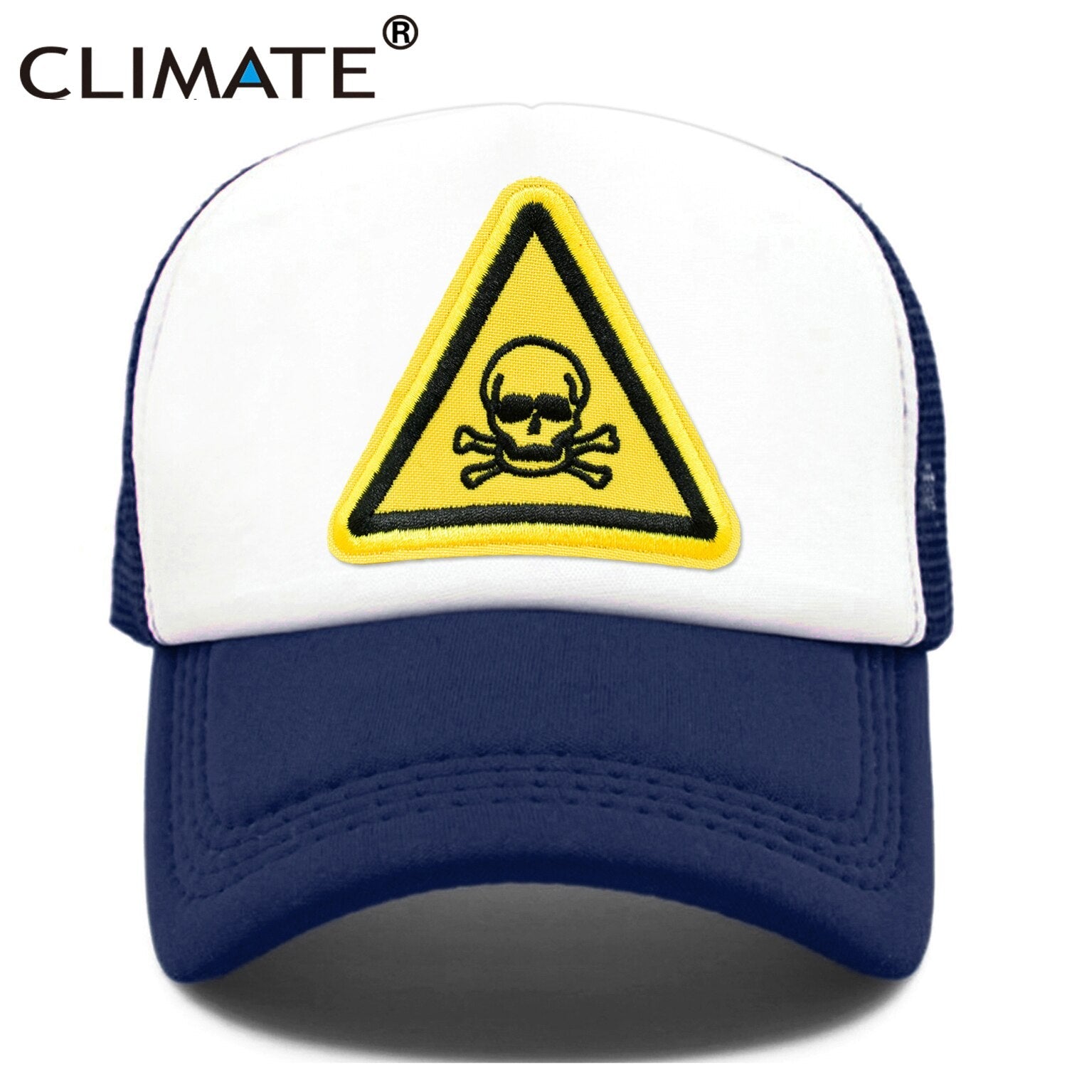 CLIMATE Men Cool Skull Trucker Cap Hiphop Street Style Skeleton Cap Danger Keep