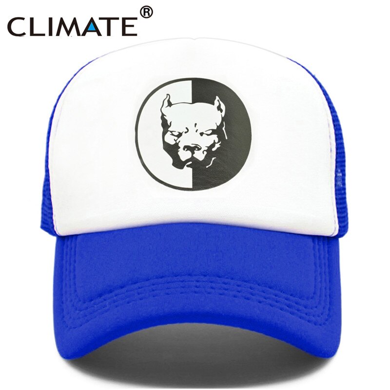 CLIMATE Cool Pitbull Trucker Caps Bully Super Hero Dog Summer Cap Cool Dog Mesh