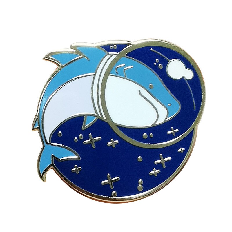 Space Exploration Shark Badge Cute Marine Life Badge