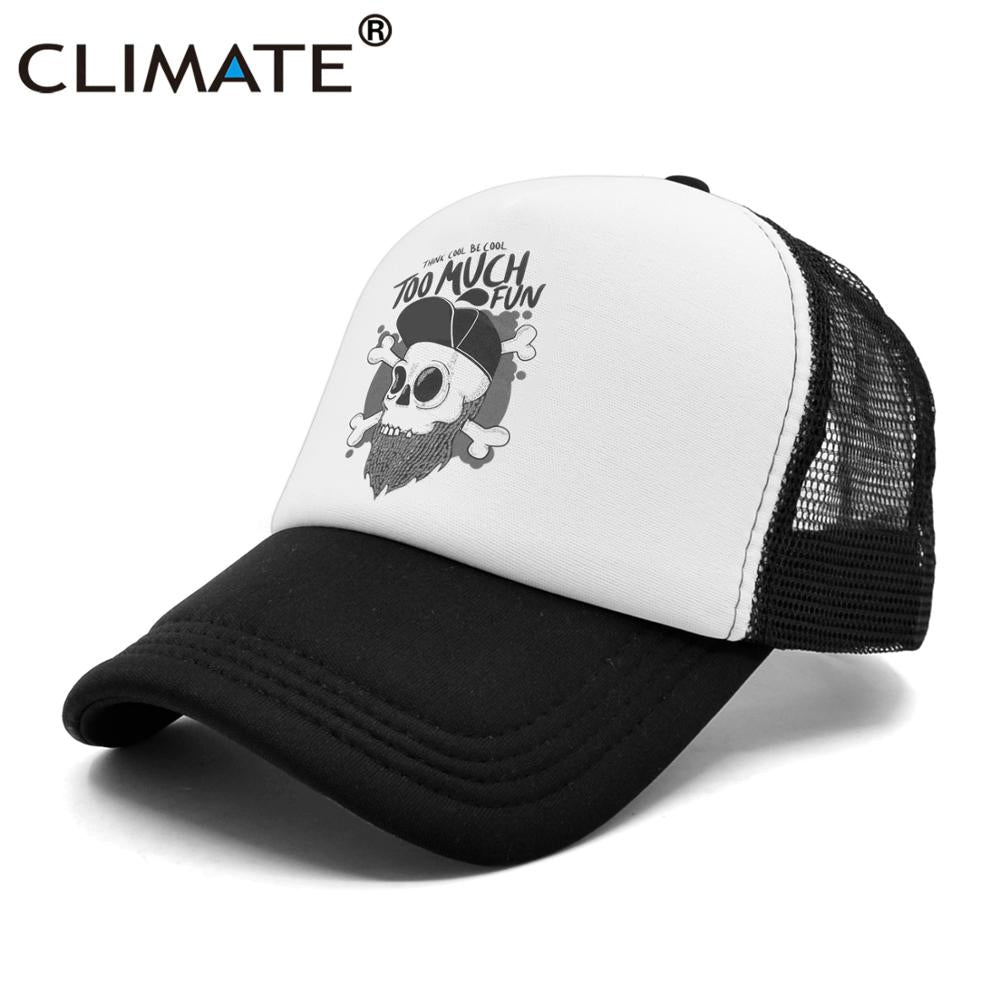 CLIMATE  Hip-hop Trucker Cap Youth Funny Skeleton RUDE Cap Hip Hop Hiphop Street Culture Cap Cool Skulls Summer Mesh Cap