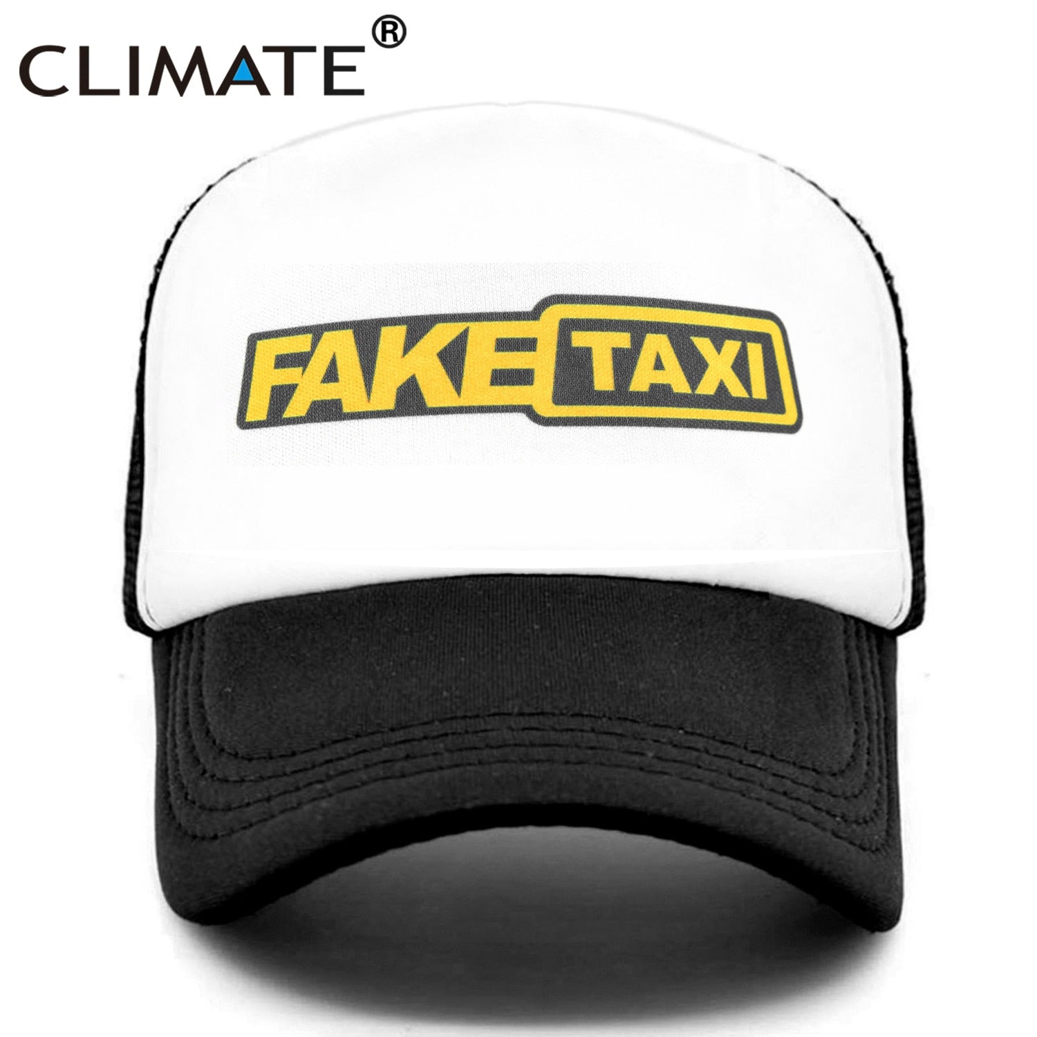 CLIMATE FAKE TAXI Cap Trucker Mesh Funny Driver Cap Men Hip Hop Funny Hat Baseball Cap Cool Summer Mesh Cap for Driver Taxi