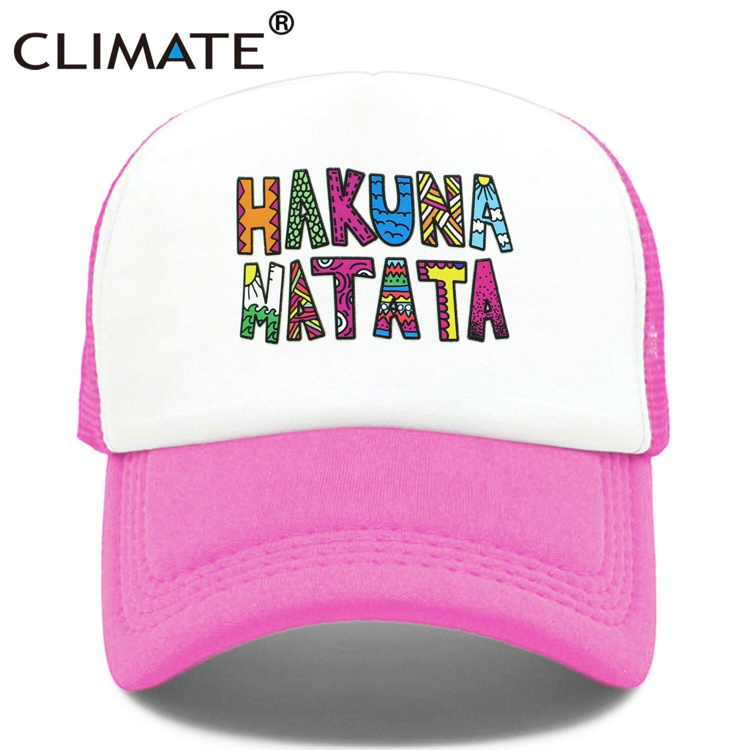 CLIMATE Hakuna Trucker Cap Funny Timon Pumba Hat Men Baseball Cap Cool Summer Mesh Trucker Cap Hat for Adult Kid