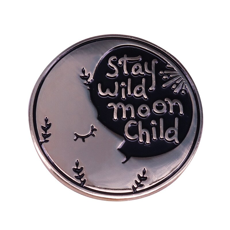 "Keep the Wild Moonlight Son" Space Brooch Zen Buddha Meditation Yoga Spiritual