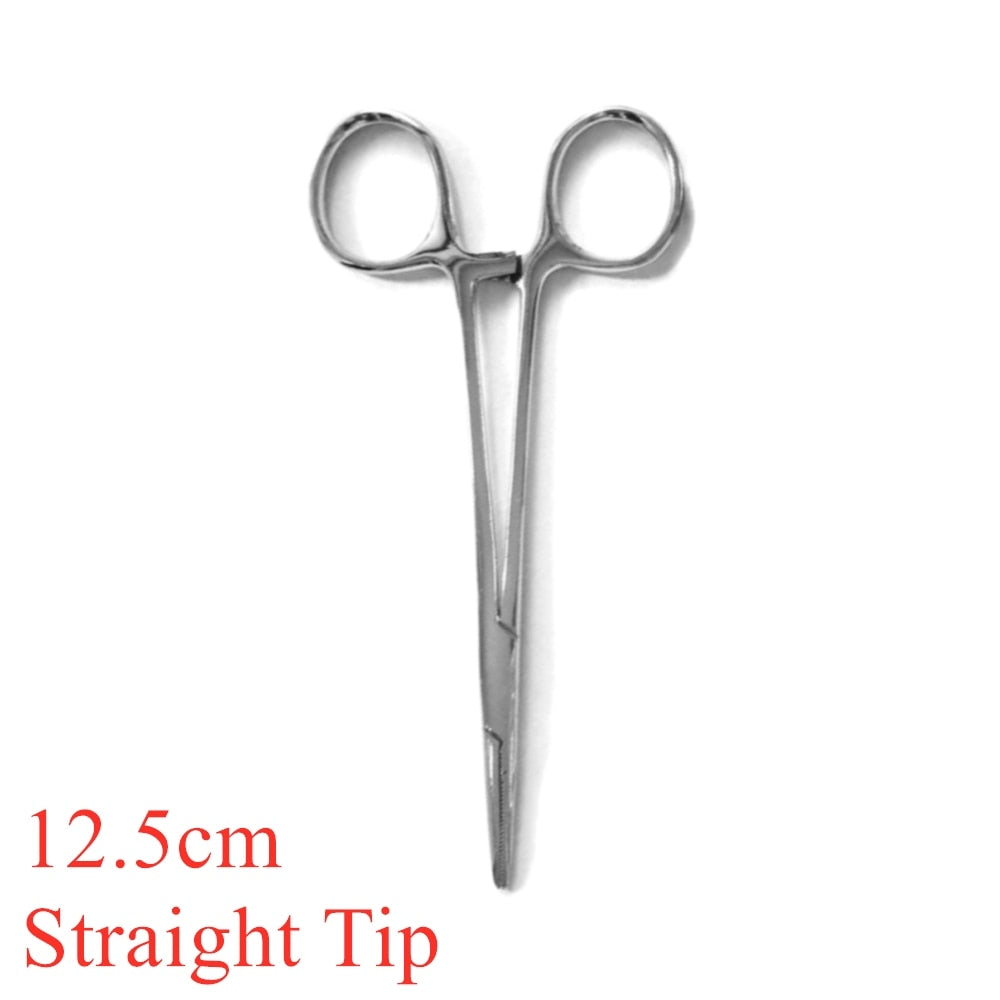 12.5cm 14cm Forceps Epilation Tools Fish Locking Pliers Tackle Curved Tip Straight Tip Clamps Fishing Tools Scissor Line Cutter