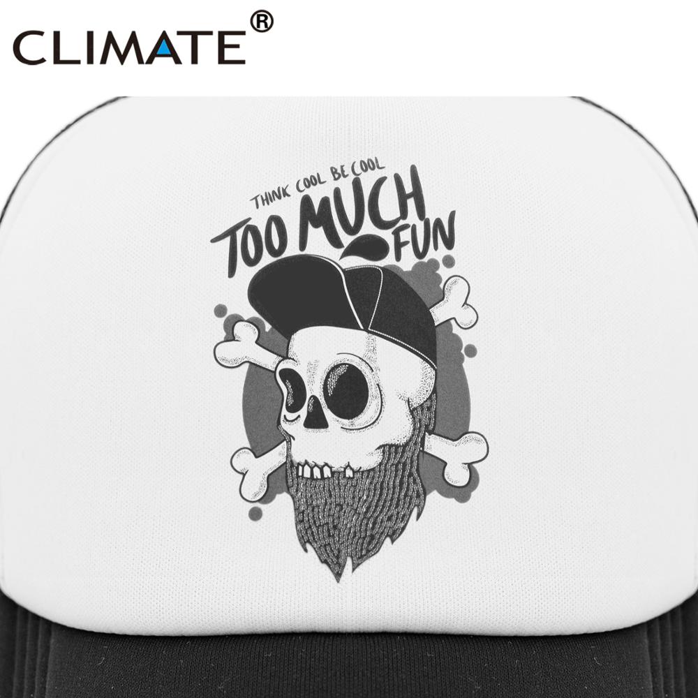 CLIMATE  Hip-hop Trucker Cap Youth Funny Skeleton RUDE Cap Hip Hop Hiphop Street Culture Cap Cool Skulls Summer Mesh Cap