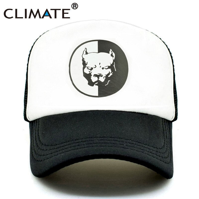 CLIMATE Cool Pitbull Trucker Caps Bully Super Hero Dog Summer Cap Cool Dog Mesh