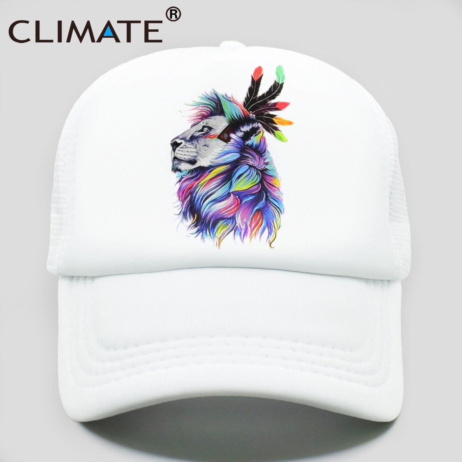 CLIMATE Cool Lion Trucker Cap King Lion King Cap Hat African Africa Wildlife Animal Trucker Caps Mesh Cap Hat for Men