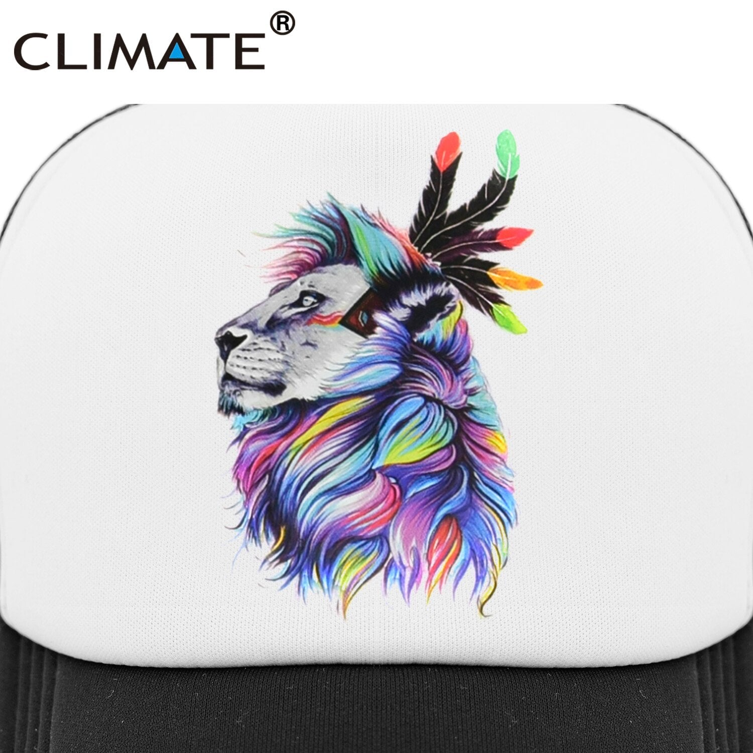 CLIMATE Cool Lion Trucker Cap King Lion King Cap Hat African Africa Wildlife Animal Trucker Caps Mesh Cap Hat for Men