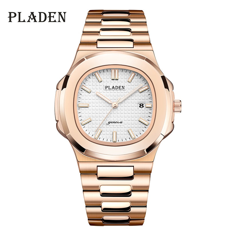 PLADEN Men's Watches Luxury Brand High Quality Steel Strap Clock For Male Fashion Waterproof Designer Diver Watch For Men 2022