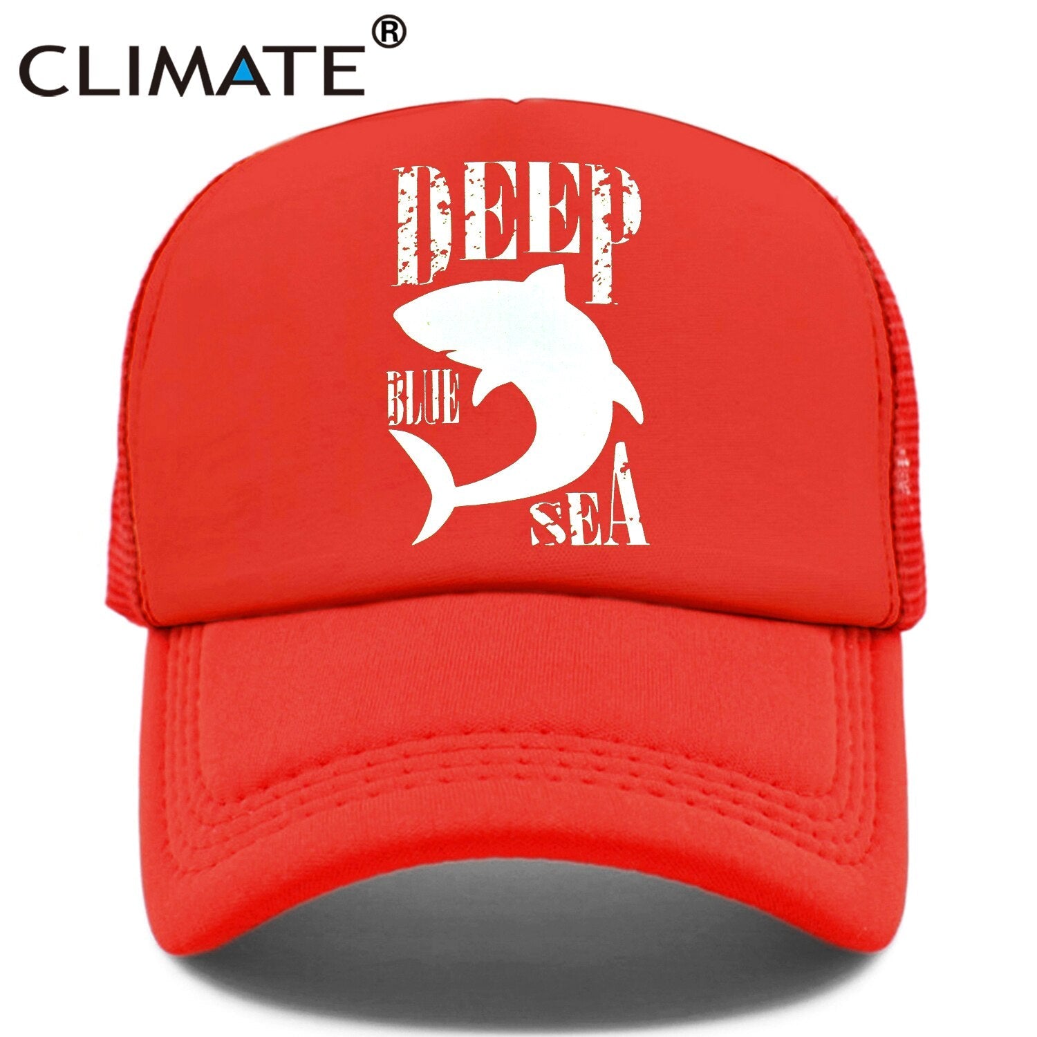 CLIMATE Shark Seaside Trucker Cap Hat Shark Hunt Surfing Men Caps Hip Hop Cool Summer Mesh Baseball Cap Hat for Men Women