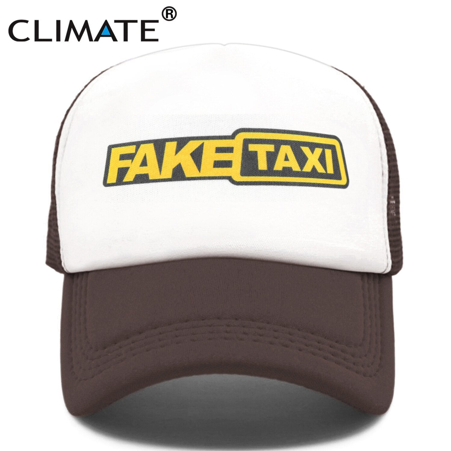 CLIMATE FAKE TAXI Cap Trucker Mesh Funny Driver Cap Men Hip Hop Funny Hat Baseball Cap Cool Summer Mesh Cap for Driver Taxi