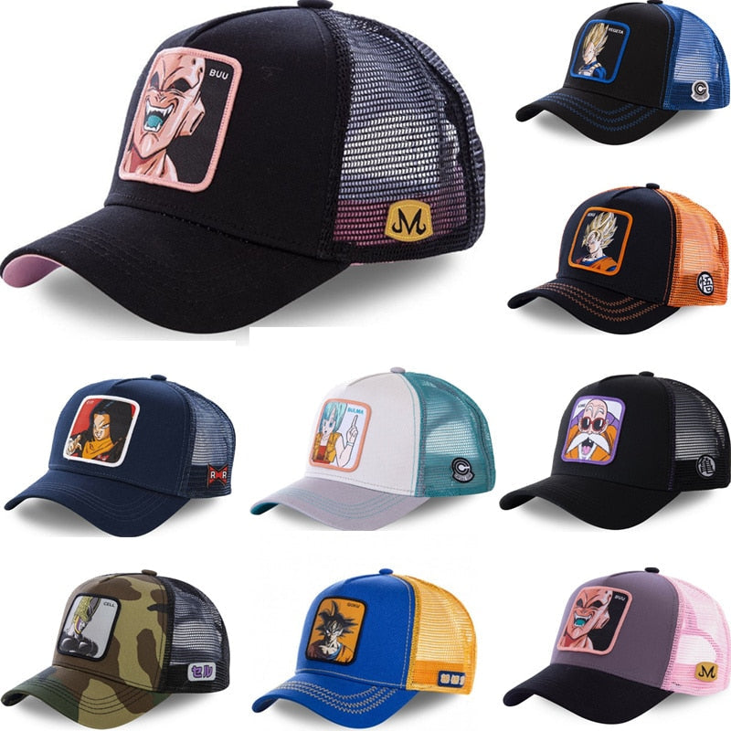 New Brand Dragon Ball 62 All Styles Snapback Cap Cotton Baseball Cap Men Women Hip Hop Dad Hat Trucker Mesh Hat