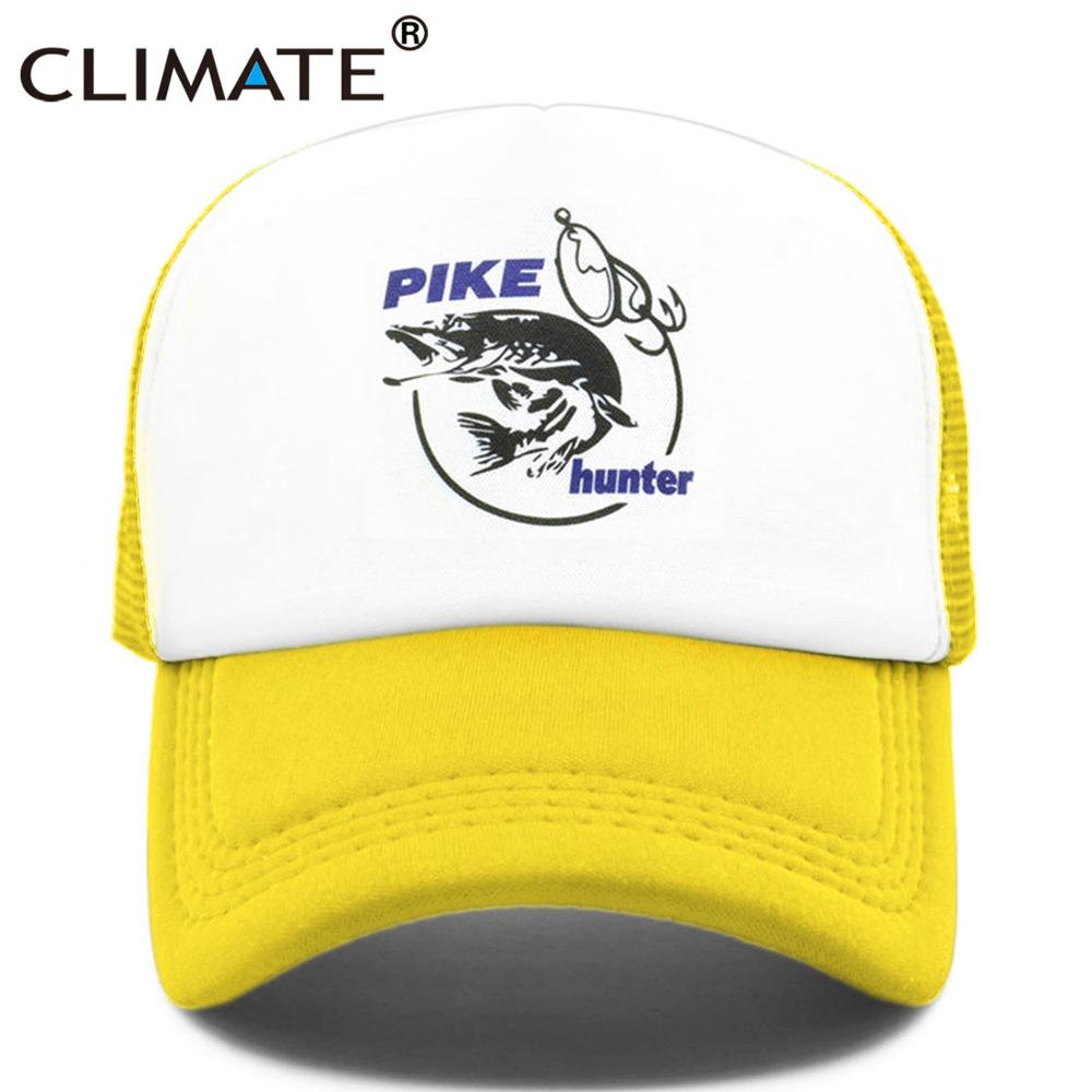 CLIMATE Pike Fish Hunt Trucker Cap Pike Fishing Caps for Man Camouflage Fishing