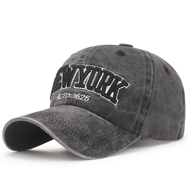 CLIMATE New York Baseball Cap Washed Retro Cool Hat Caps New York City Sport 3D