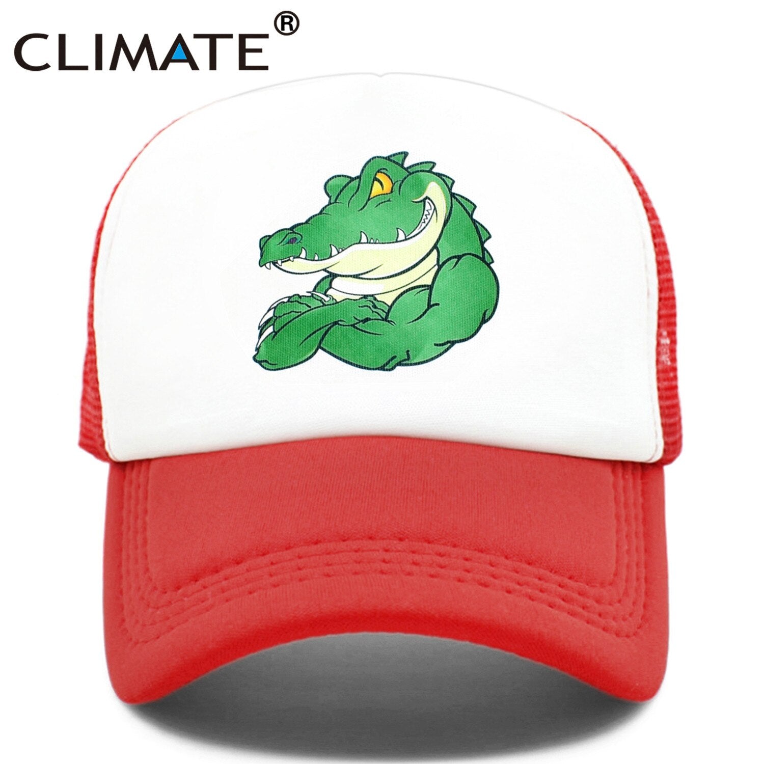 CLIMATE Fitness Robust Muscle Crocodile Cap Cool Men GYM Fitness Animal Cap Sport GYM  Fans Mesh Trucker Cap Body Building Cap