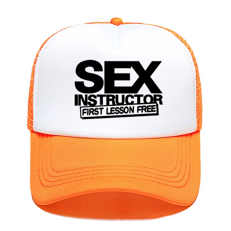 Sex Instructor Funny Creative Baseball Cap Casual Men Women Parent-child Hats Mesh Visor Outdoor Sun Hat Adjustable Caps