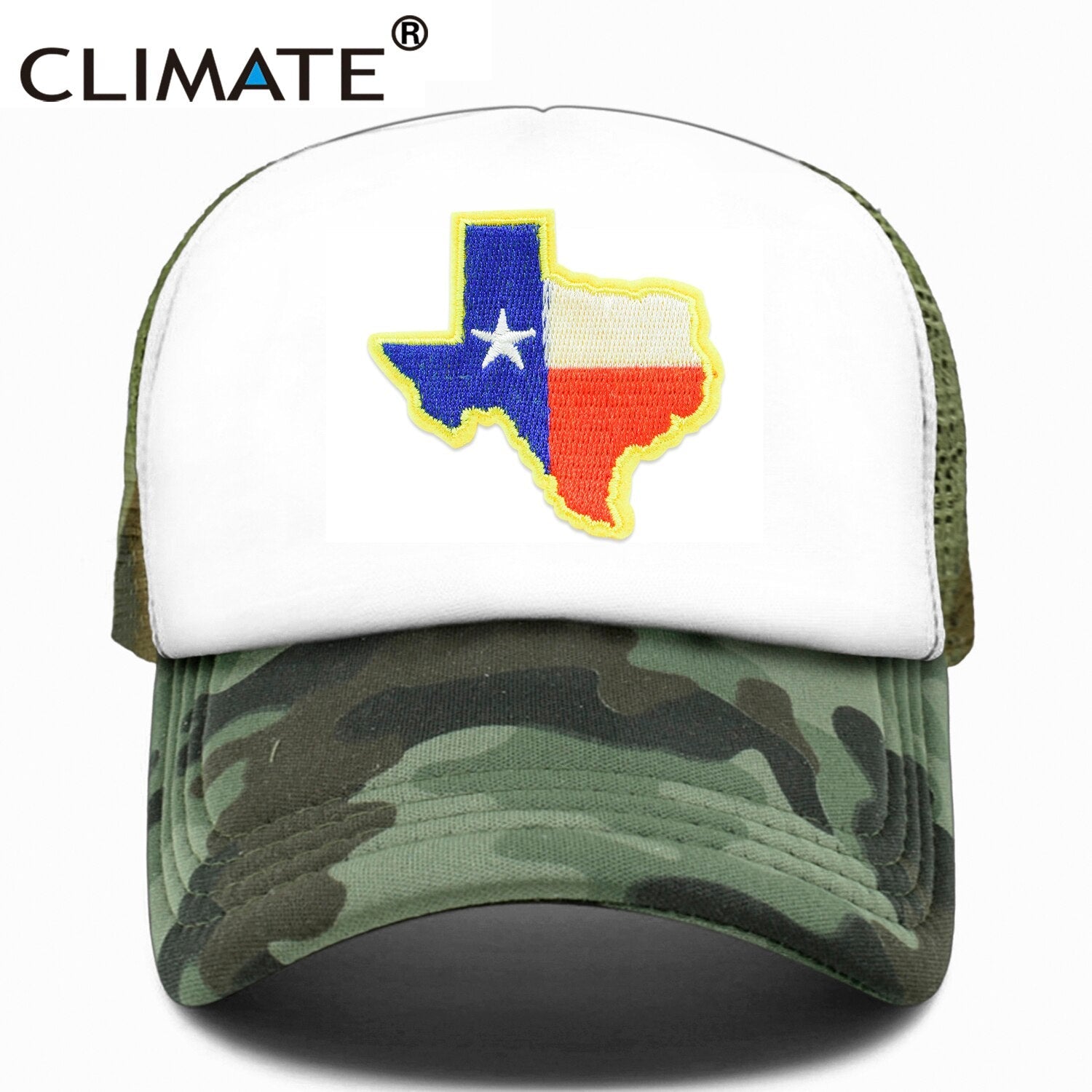 CLIMATE Texas Trucker Cap State of Texas Cap Flag of Texas Map Mesh Cool Hat Cap Cool Mesh Cap Adult