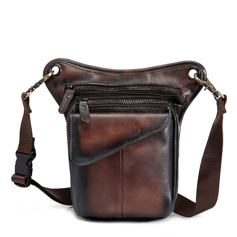 Original Leather men Brown Casual Fashion Small Shoulder Messenger Bag Designer