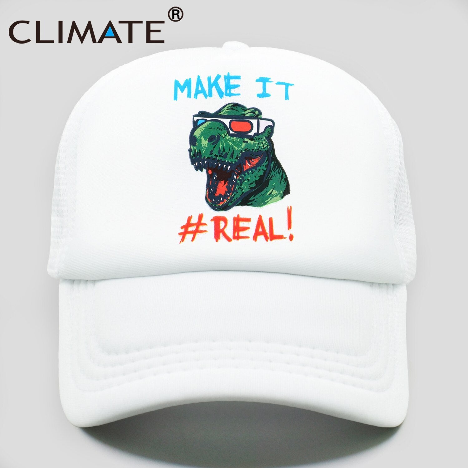 CLIMATE Funny  Jurassic Dinosaur Trucker Cap Men Funny Cool Trucker Cap Make it