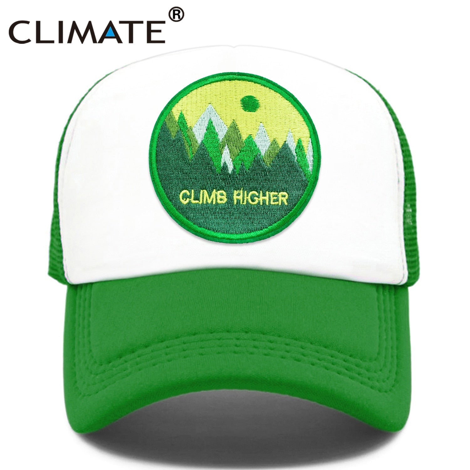 CLIMATE CLIMB HIGH Cap Climber Outdoor Sport Trucker Cap Green Outdoors Forest Hat Cap Cool Summer Mesh Cap for Men Women