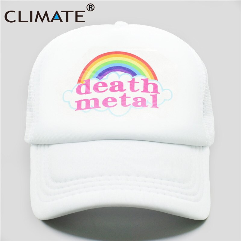 CLIMATE Metal Rock Trucker Cap Rock Summer Cap Metal Rock Fans Cool Mesh Baseball Cap Men Rainbow Trucker Caps Dad Hat Men