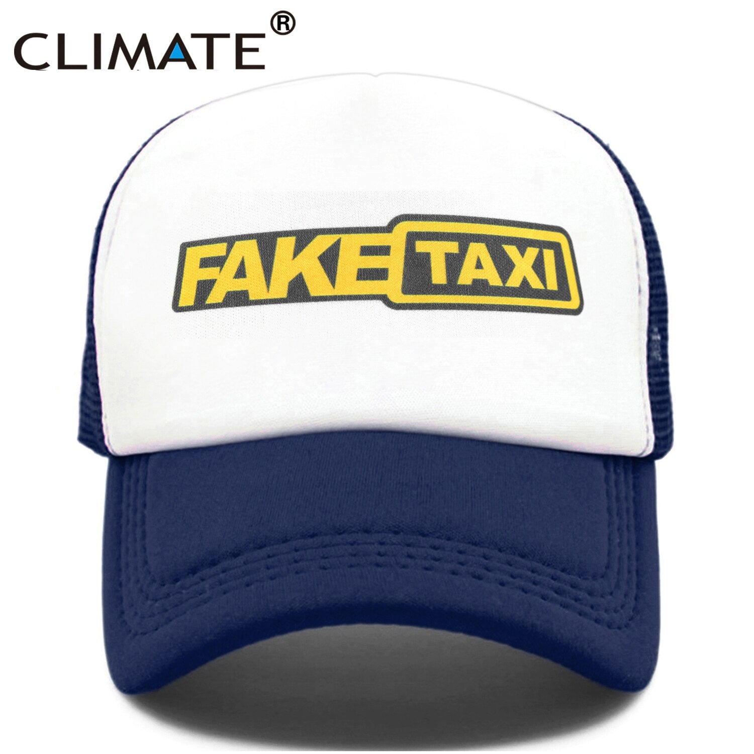 CLIMATE FAKE TAXI Cap Trucker Mesh Funny Driver Cap Men Hip Hop Funny Hat Baseball Cap Cool Summer Mesh Cap for Driver Taxi