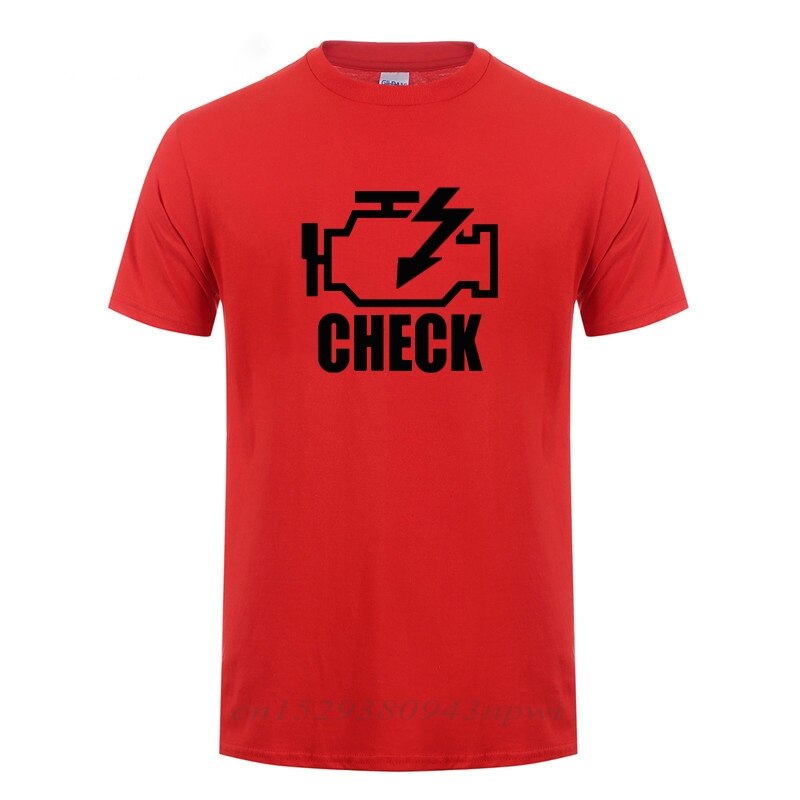 Mechanic Auto Repair Check Engine Light T-Shirt Funny Birthday Gift For Men Daddy Father Husband Short Sleeve Cotton T Shirt Tee