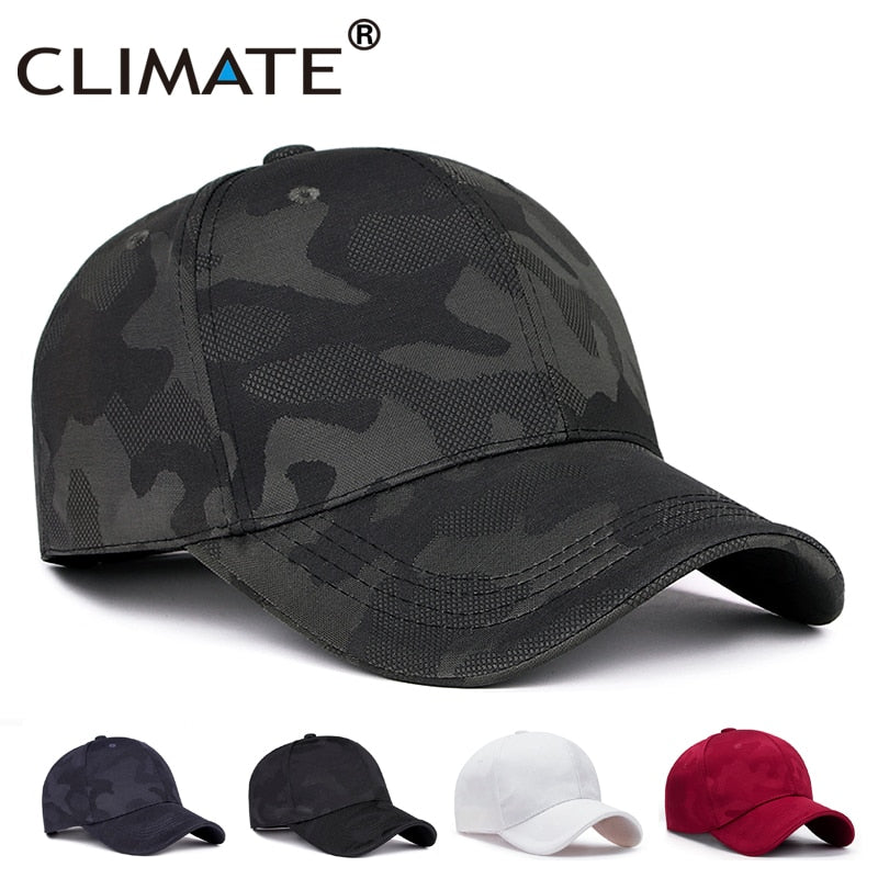 CLIMATE Men's Baseball Cap Caps Camouflage for Men Camouflage Camo Cap Outdoor Cool Army Military Hunting Hunt Sport Cap for Man