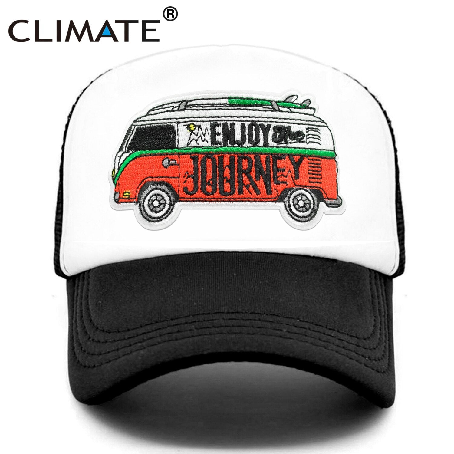 CLIMATE Road Trip Cap Drive Tour Trucker Cap Car Journey Vacation Mesh Cap Hip Hop Summer Hat Caps for Men Family Journey